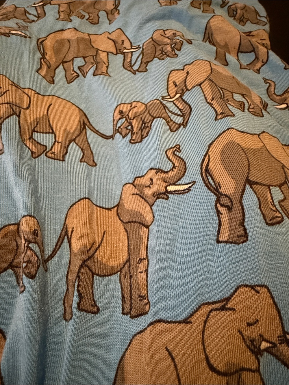 Me Undies elephant one piece zip up pajamas/lounger. Hood and pockets